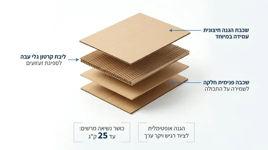 ערימה מסודרת של קרטונים איכותיים למעבר דירה